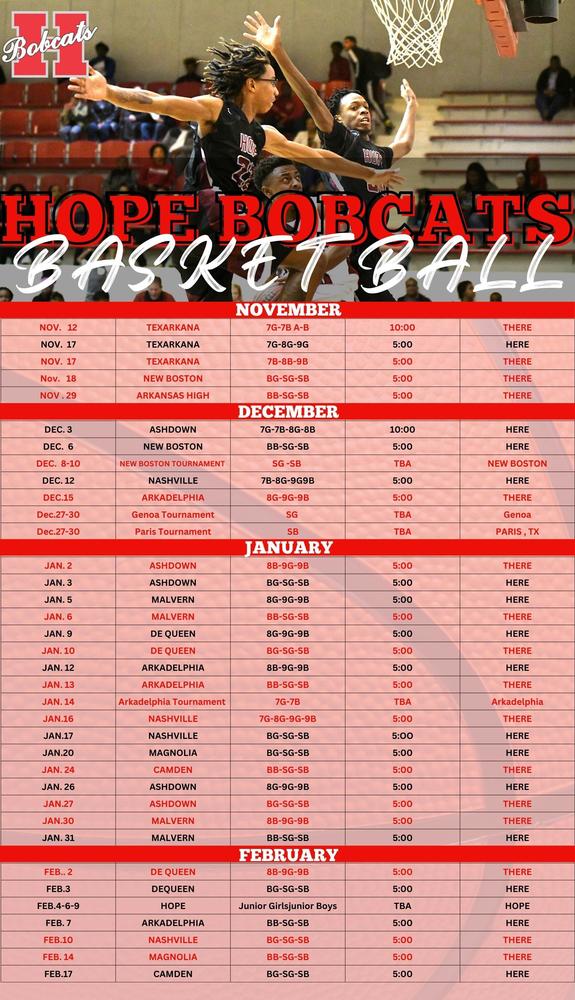 20222023 Bobcats Basketball Schedule Released Yerger Middle School