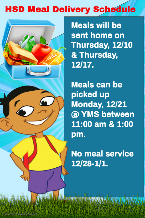 December meals schedule reset