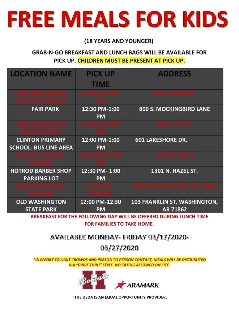 HPS announces meals program