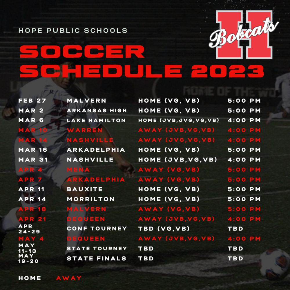 2023 Bobcats Soccer Schedule Yerger Middle School