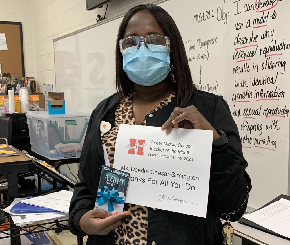Simington is YMS Teacher of Month