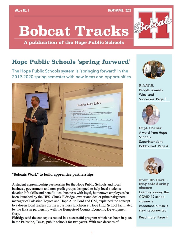 Hope Public Schools 'spring forward' Hope Public Schools