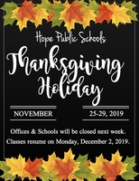 HPS to observe Thanksgiving break